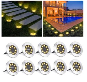 Speed 10 x LED Solarlampe Bodeneinbaustrahler Solar Bodenleuchte Bodenlampe Außen 8Leds,Warmweiß