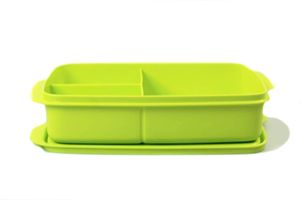 TUPPERWARE To Go Lunchbox 1 L limette mit Trennwand Clevere Pause Schule + SPÜLTUCH