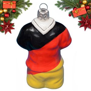 KIAPPO Fußballtrikots Weihnachtsdekoration Bombe Handbemaltes mundgeblasenes Glas Einzigartige Dekoration für Fußballfans Die Nationalfarben Deutschlands
