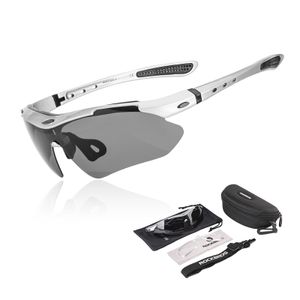 ROCKBROS Fahrradbrille Polarisiert Brille Sonnenbrille für Herren Damen hellgrau Rahmen