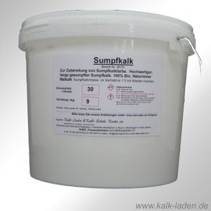 Sumpfkalk/Kalkfarbe/Streichkalk, Allergiefreundlich, Pilzhemmend, 9 kg für zirka 127 m²