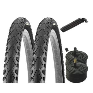 2X Fahrradreifen Pannensicher KENDA 26 Zoll 50-559 26x1.95 - inklusive 2X Schlauch mit AV Ventil Autoventil
