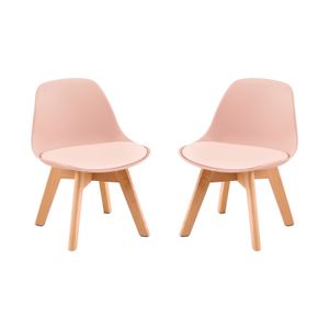 H.J WeDoo 2er Set Kinderstuhl mit Holzbeinen Sitzhöhe 33 cm, Kindermöbel Kindersitzmöbel Rosa H.J WeDoo 2er Set Kinderstuhl mit Holzbeinen Sitzhöhe 33 cm, Kindermöbel Kindersitzmöbel Rosa