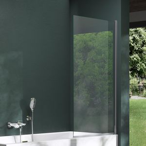 Mai & Mai® Duschwand für Badewanne 6mm Sicherheitsglas mit NANO-Versiegelung Duschabtrennung Badewannen-Aufsatz 80x140cm Duschwand Cortona201K