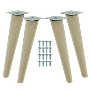 Möbelfüße 35 cm Höhe Holzfüße schräg aus Buche Holzmöbelfüße Tischbeine Möbelbeine Holz Schrank Beine Kegel 4 Stück