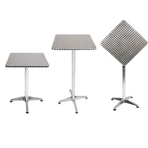 Bistrostehtisch Aluminium 60x60cm H70/110cm Höhenverstellbar klappbar