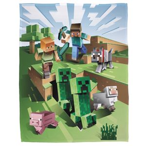 Minecraft Decke 160x200 cm - Tagesdecke · Wohndecke · Fleecedecke · Kuscheldecke