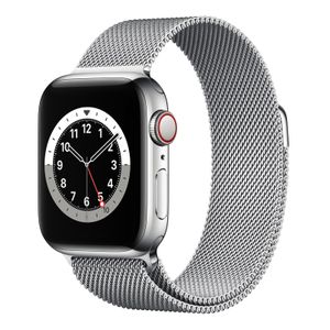 Apple Watch Series 6 1,59 Zoll Smartwatch (40mm) GPS+4G mit Milanaise-Armband