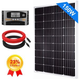 150W 12V Solaranlage Komplettpaket Solarpanel Solarmodul Mono Solarmodul Solar Set Inselanlage Wohnmobile