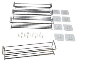 4er Set Gewürzregale aus Metall für Gewürzdosen inkl. Klebepads und Schrauben
