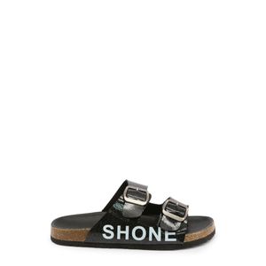 Shone Kinder Zehentrenner Badeschlappen Sandalen, Slip-On, Größe:EU 33, Farbe:Schwarz