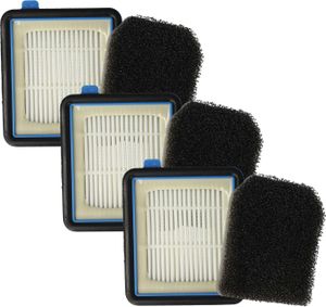 vhbw Filter-Set kompatibel mit AEG FX9-1-MBM Staubsauger - 6x Filter (HEPA-Filter, Vormotor-Filter)