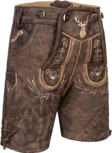 PAULGOS Kids Trachten Lederhose Short - KK2 - Genuine Leather - dostępne w 2 kolorach - Rozmiar 86 - 164