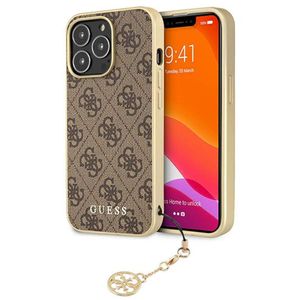 Guess Hardcase Cover braun 4G Charms Collection für iPhone 14 PRO MAX 6,7"