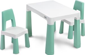 IKS2 Toyz MONTI Kindertisch mit 2 Stühlen Kindermöbel Set Tisch 2xStuhl - Minze