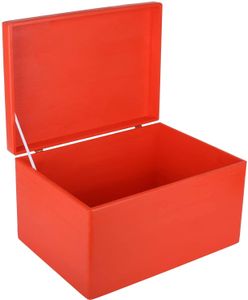 Creative Deco XXL Rot Große Holzkiste Aufbewahrungsbox Spielzeug | 40 x 30 x 24 cm (+/- 1 cm) | Mit Deckel zum Dekorieren Aufbewahren | Ohne Griffe | Perfekt für Dokumente, Wertsachen und Werkzeuge