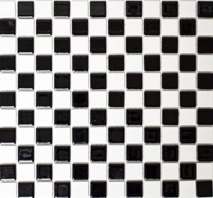 Mosani MOS18-0306_f, Mosaik, Keramik, Schwarz, Weiß, Indoor, Rechteck, 326 mm