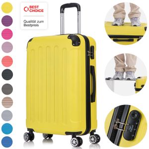Flexot® F-2045 Koffer Reisekoffer Hartschale Hardcase Doppeltragegriff mit Zahlenschloss Gr. L Farbe Gelb