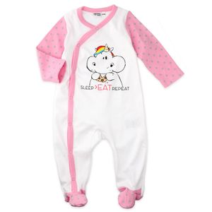 Pummeleinhorn Baby Strampler Mädchen weiß rosa 74/80 (9-12 Monate)