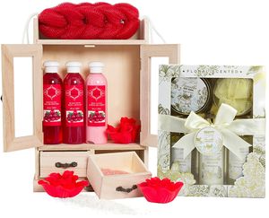 BRUBAKER Cosmetics Bade- und Pflegeset Cranberry & Vanilla Rose Minze 15-teilig