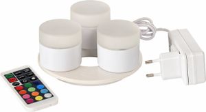 Duni 3er LED Mini Lamp -Set 186496 Multicolor inkl. Fernbedienung und 3er Ladestation