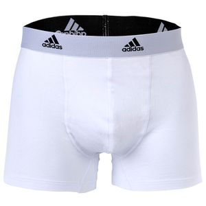 adidas Herren Boxershorts, 3er Pack - Trunks, Active Flex Cotton, Logo, einfarbig Weiß 2XL