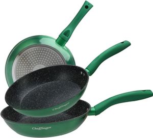 Cheffinger Pfannen-Set, 3tlg., Induktion Bratpfanne antihaft marmor ø20-24-28cm