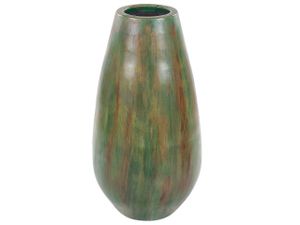 BELIANI Dekorative Vase grün und braun aus Terrakotta 48 cm handgefertigt bemalt Retro Vintage inspiriertes Design