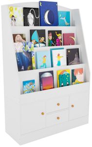 CLP Bücherregal Luray, Bücher-Organizer für Kinder, Spielzeugregal mit Schubladen, Farbe:weiß