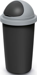 MONZANA® Kuchyňský odpadkový koš 50 l s posuvným víkem Koš na odpadky ze 100% recyklovaného plastu Koš na kancelářský odpad Koš na papír Koš na bioodpad Žlutý pytel Stříbrnošedý