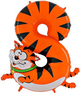 Riesenzahl Folienballon Animaloon 40"/102cm | #8 Katze