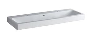 GEBERIT Doppelwaschtisch iCon 120 cm weiß mit KeraTect® Spezialglasur 124020600