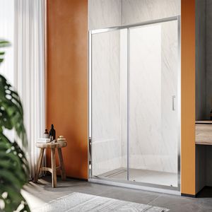 SONNI Duschabtrennung Schiebetür Nischentür Duschtüren 120 x 185cm Duschtür Glas ESG 5mm