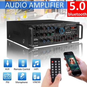 MECO HiFi-Verstärker 2000 Watt Stereo Endstufe 2-Kanal Verstärker bluetooth 5.0 Audio Stereo Leistungsverstärker Schwarz