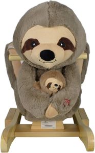 Schaukeltier - Plüsch, ab 1 Jahr, für Baby und Kind, mit Gurt, Musik, Griff, Fußstütze - Schaukelstuhl, Schaukelspielzeug, Schaukelpferd