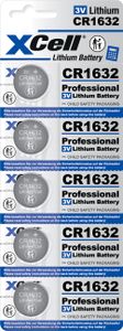 XCell Lithium-Knopfzelle CR1632 5er-Blister 3V/130mAh