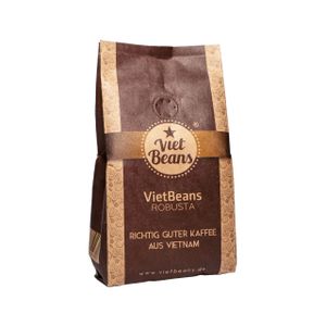 VietBeans 100% Robusta – Gemahlener Röstkaffee - Kaffeespezialität aus Vietnam - Kräftig und würzig – 250g…