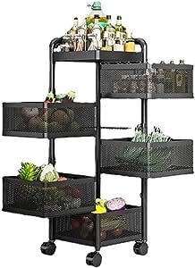 Heikoeco® Universall Mobile Multifunktionsregal Aufbewahrungswagen Bodenlagerregal Heimlagerregal Küche, Bad, alle Zimmer Heikoeco® Universall Mobile Multifunktionsregal Aufbewahrungswagen Bodenlagerregal Heimlagerregal Küche, Bad, alle Zimmer