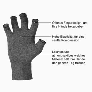 Kupfer-infundierte Arthritis-Handschuhe, Fingerlose Kompressionshandschuhe,M