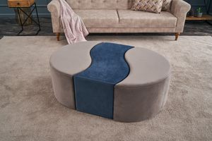 Taburet Alya Puf - Mink, Blue, Norková, Modrá