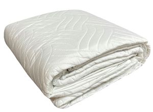 Tagesdecke Bettüberwurf Uni Einfarbig gesteppt Wohndecke Steppdecke Sofaüberwurf, Größe:220x240 cm, Farbe:weiß