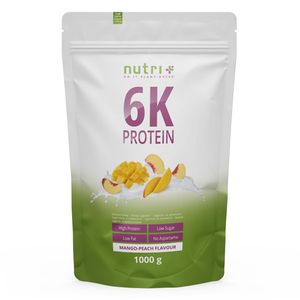 PROTEINPULVER 1kg - 82,8% Eiweiß - Nutri-Plus Shape & Shake ® - pflanzliches Protein - 6-Komponenten Eiweißpulver 1000g ohne Aspartam Mango-Peach