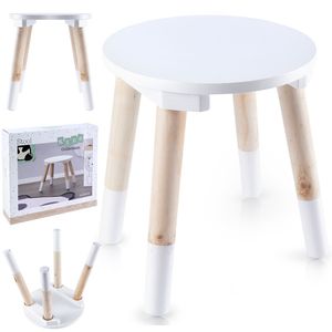 Kinderhocker Schemel Sitzhocker Kinderstuhl aus Holz weiß 24x26 cm