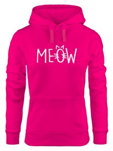 Hoodie Damen Katze Meow Miau Cat Sweatshirt Kapuze Kapuzenpullover Moonworks® pink XL
