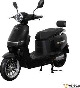 Veleco Sparky - Elektromoped - Lithium Ionen Akku - 2000W - 45 km/h - 3 Gänge - Straßenzulassung - 2 Sitzer - E-Scooter (Schwarz)