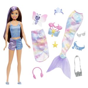 Barbie „Meerjungfrauen Power' Skipper Puppe mit Meerjungfrauenflosse, Haustier und Zubehör