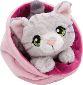NICI Grau getigerte Kuscheltier Katze im Körbchen 13cm, Spielzeug-Katze, 0 Jahr(e)