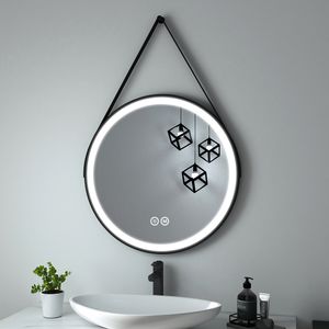 Heilmetz Badspiegel mit Beleuchtung Rund Spiegel 70cm LED Badezimmerspiegel Wandspiegel mit Touchschalter Dimmbar 3 Lichtfarbe