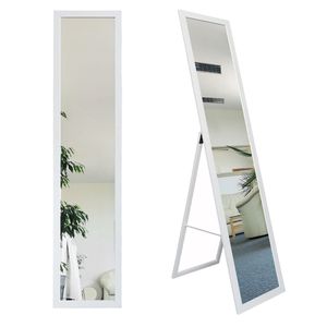 Stand-Ankleidespiegel Weiß 155 x 35 cm Standspiegel Garderobe Standspiegel weiß Zeitloser eleganter MDF Rahmen