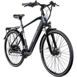 Zündapp Z810 E Bike Trekkingrad Herren ab 160 cm mit Nabenmotor Pedelec Trekking Fahrrad mit 24 Gang und Beleuchtung StVZO, Farbe:schwarz, Rahmengröße:52 cm